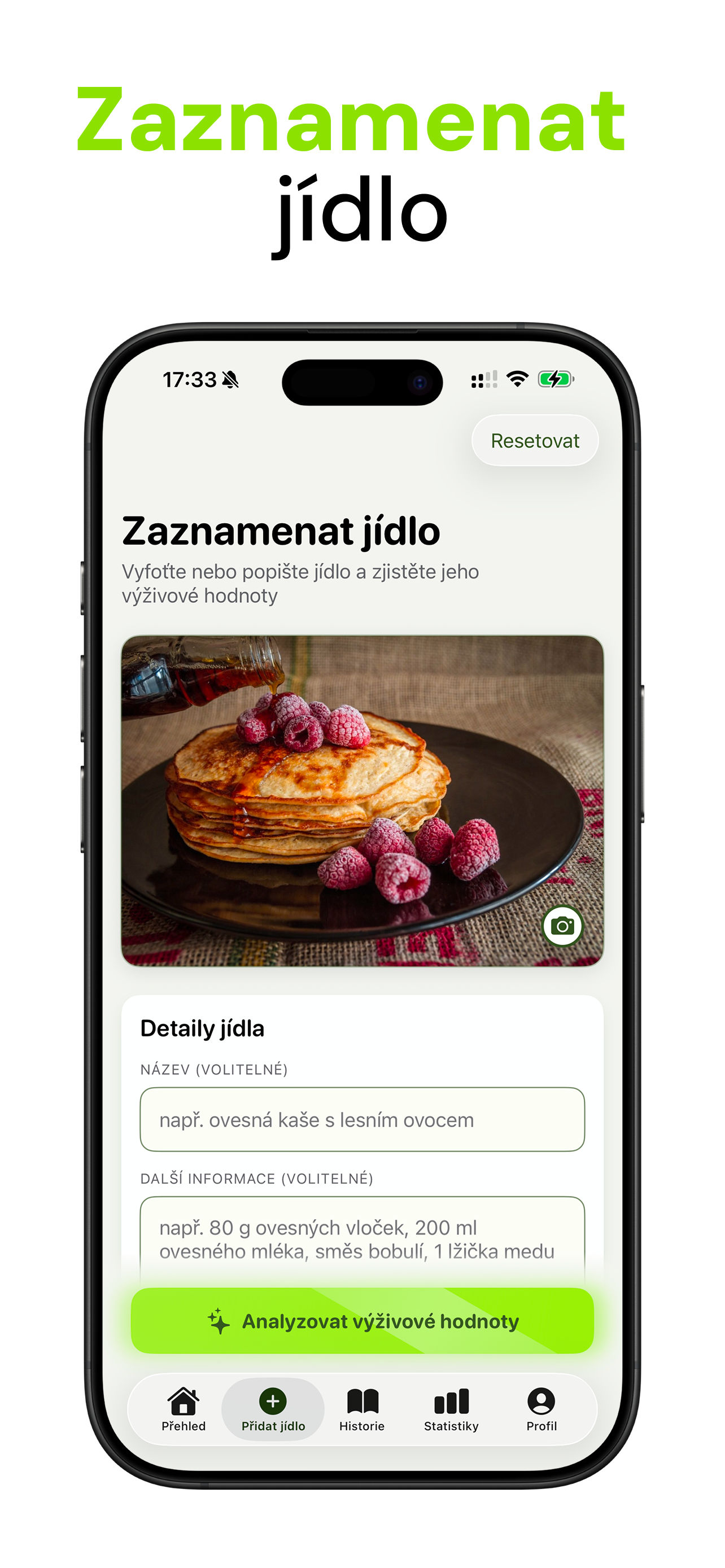 Snímek aplikace Nutrido — vyfoťte své jídlo