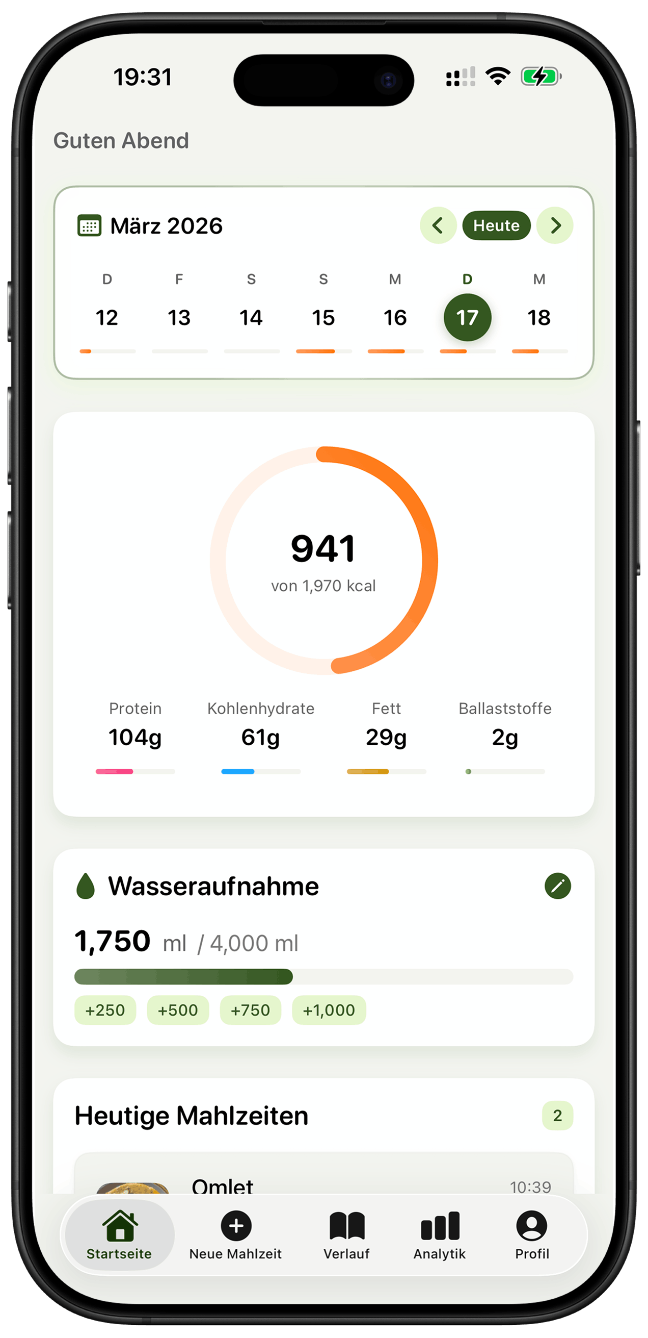 Nutrido App — Mahlzeit per Foto mit KI erfassen