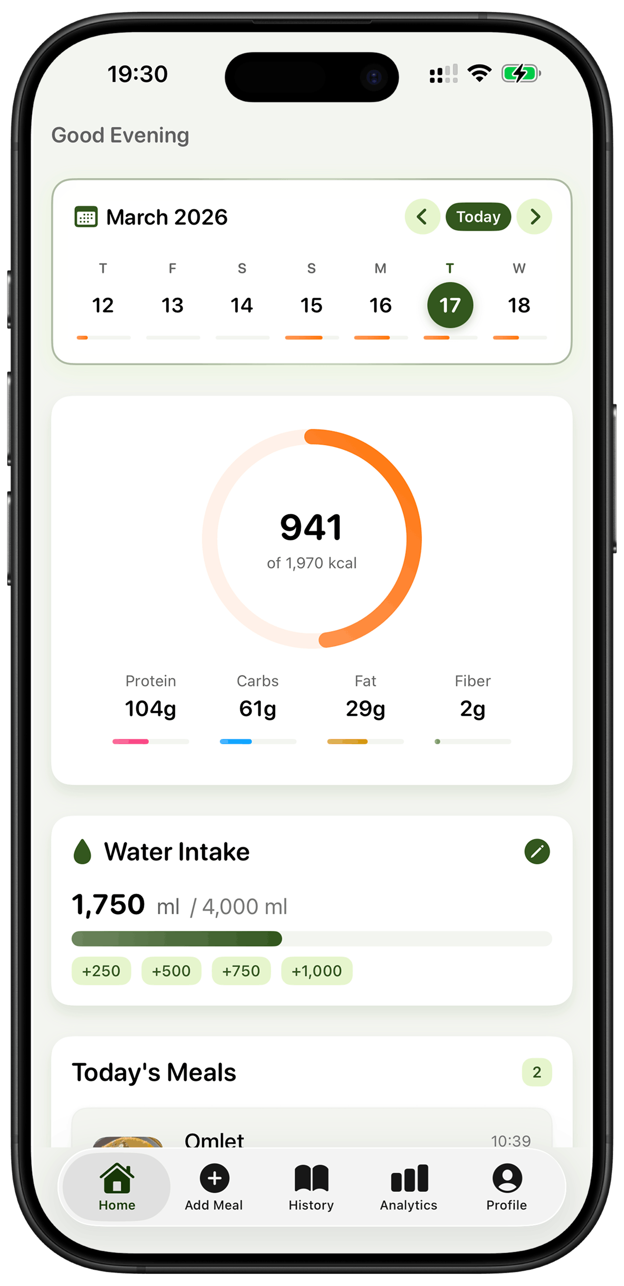 Nutrido app — capture your meal with AI photo analysis
